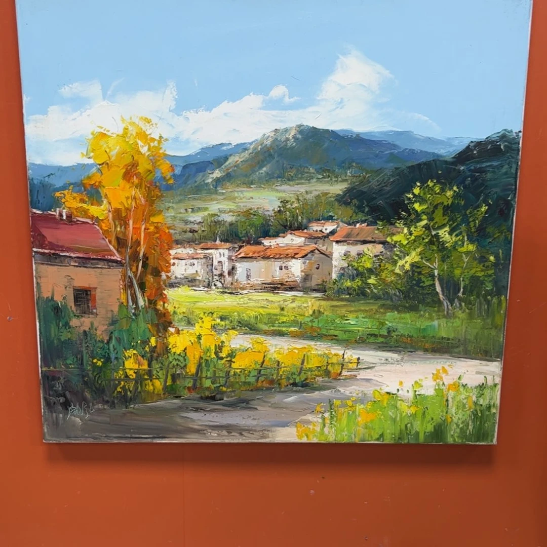 手工手绘精品油画内框60+60尺寸