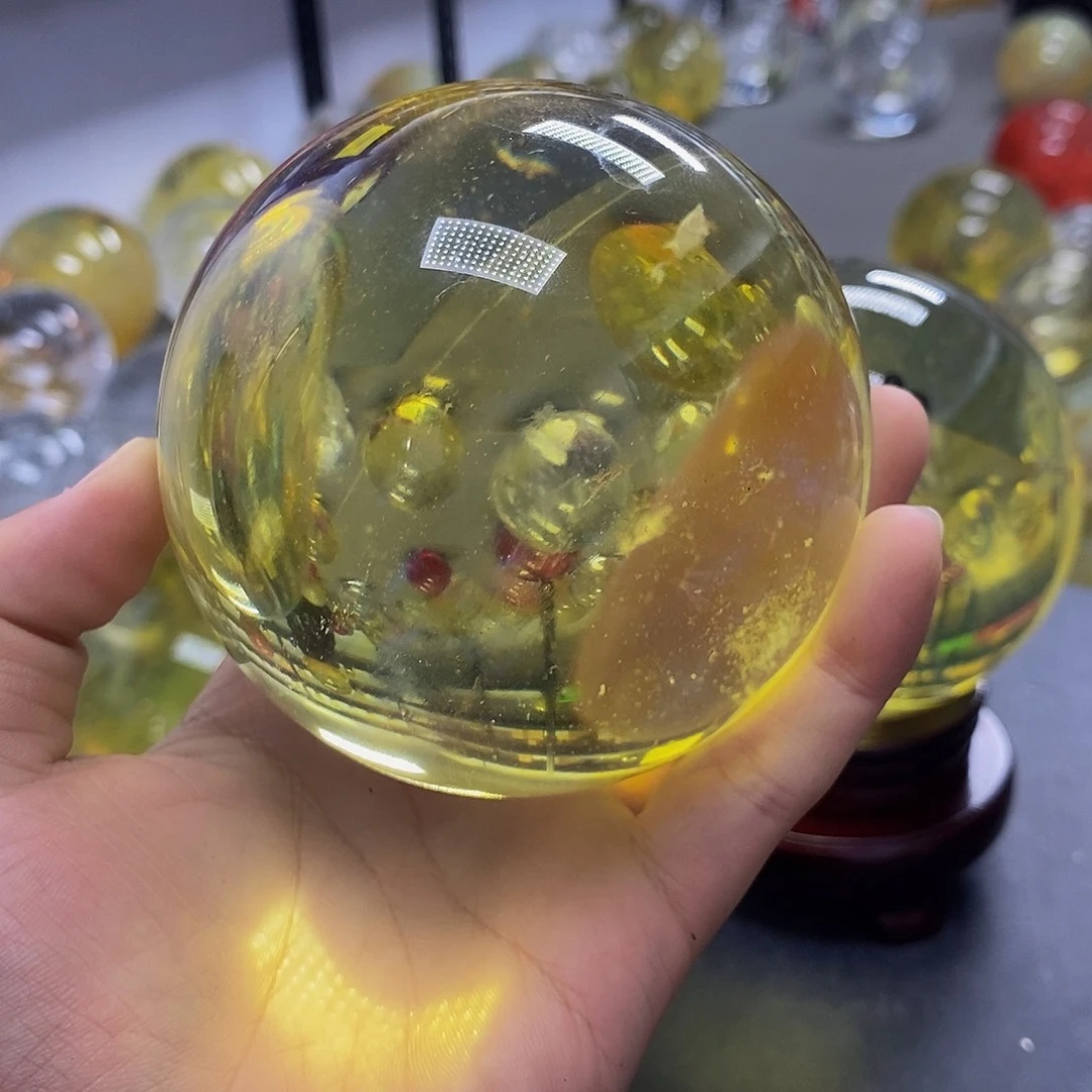 蓝***2石材10公分黄水摆件