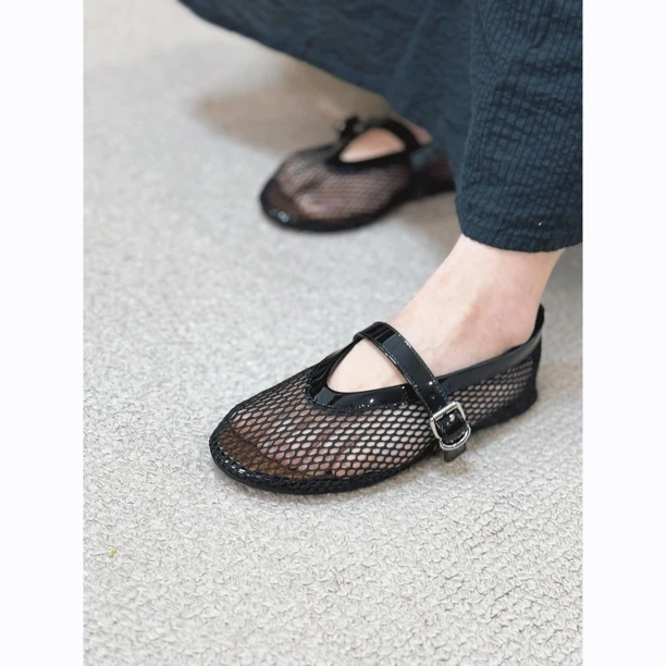 纯色镂空耐磨浅口单鞋网眼鞋单鞋网眼女鞋鞋子平底软底时尚