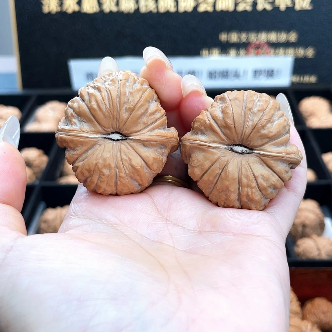 把件文玩核桃42南瓜全品边肚同尺正圆近正肩凹底42S7