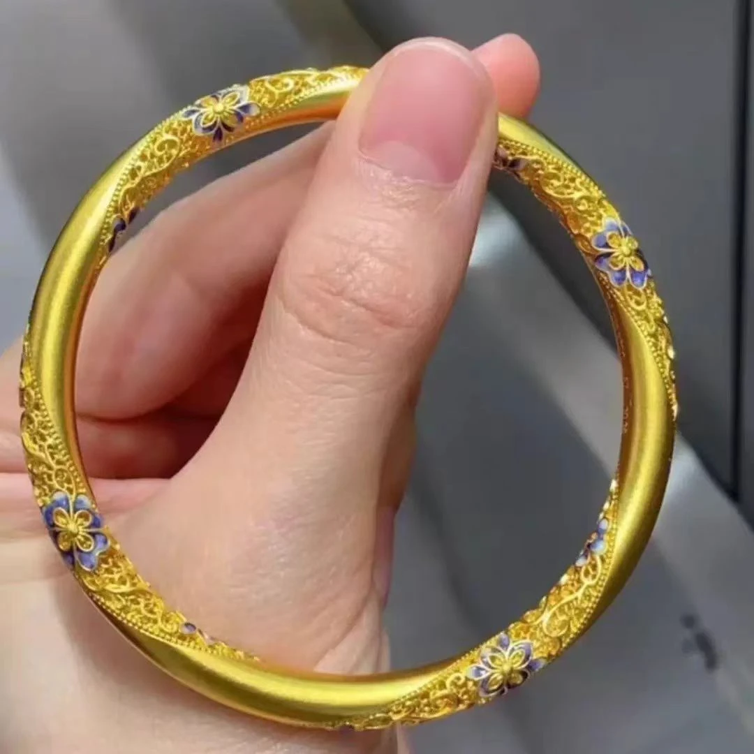 铜合金手镯 合金手镯 青花珐琅|莫比乌斯兰花花丝手镯 繁花似锦古