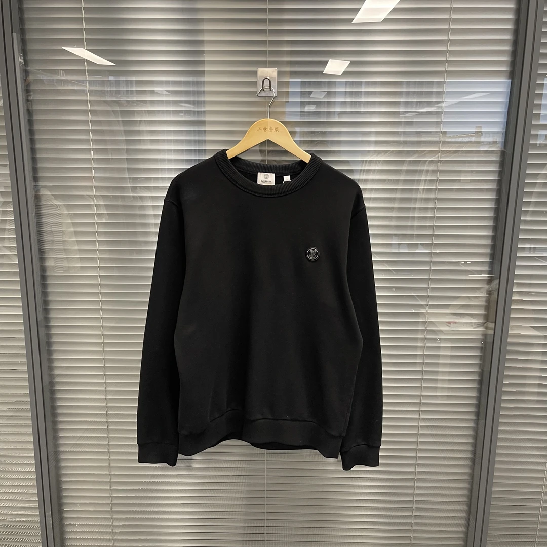 99新 BURBERRY/博柏利 经典字母带圈标圆领卫衣 s码 #10297