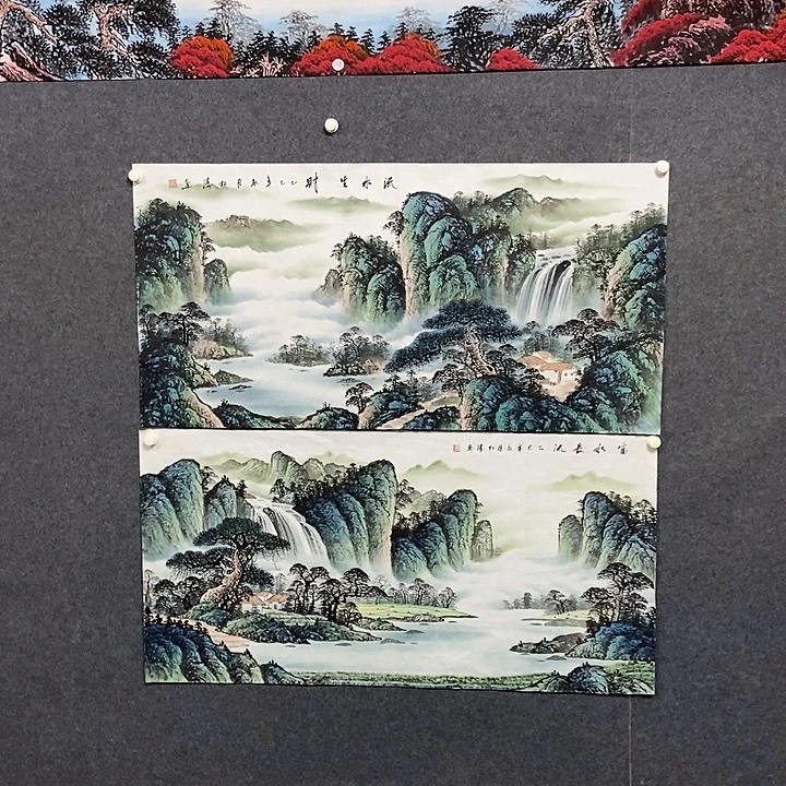 1***8国画四尺两幅山水