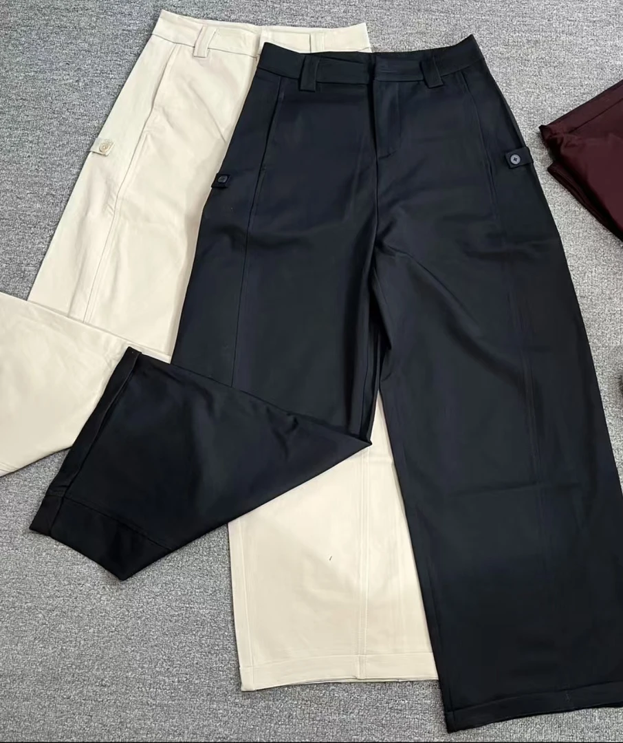 秋季新款显瘦新款百搭时尚遮胯休闲直筒裤黑色女8915长裤女士女款