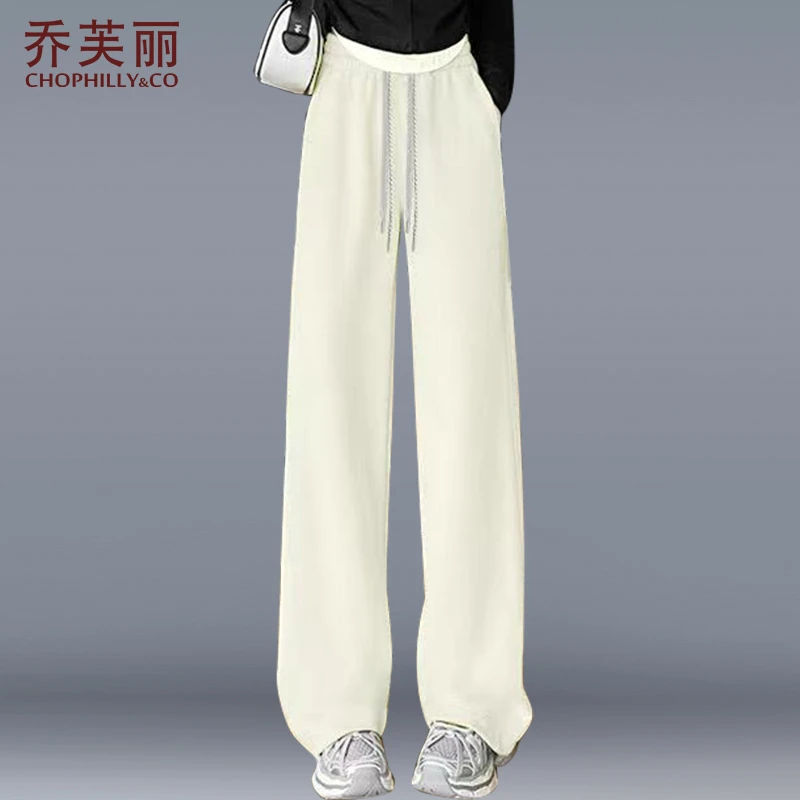 妈妈裤子春秋松紧高腰2025新款中年女士秋装时尚洋气垂感阔腿长裤