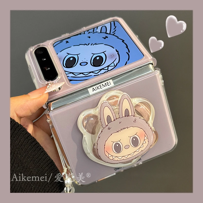 适用华为purax典藏版折叠屏手机壳pocket2紫灰色小怪兽磁吸支架女