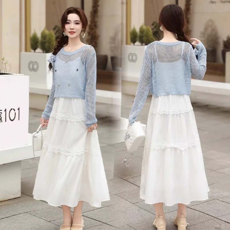 2025春夏法式别致漂亮修身薄款亮片镂空针织衫女防晒空调罩衫上衣