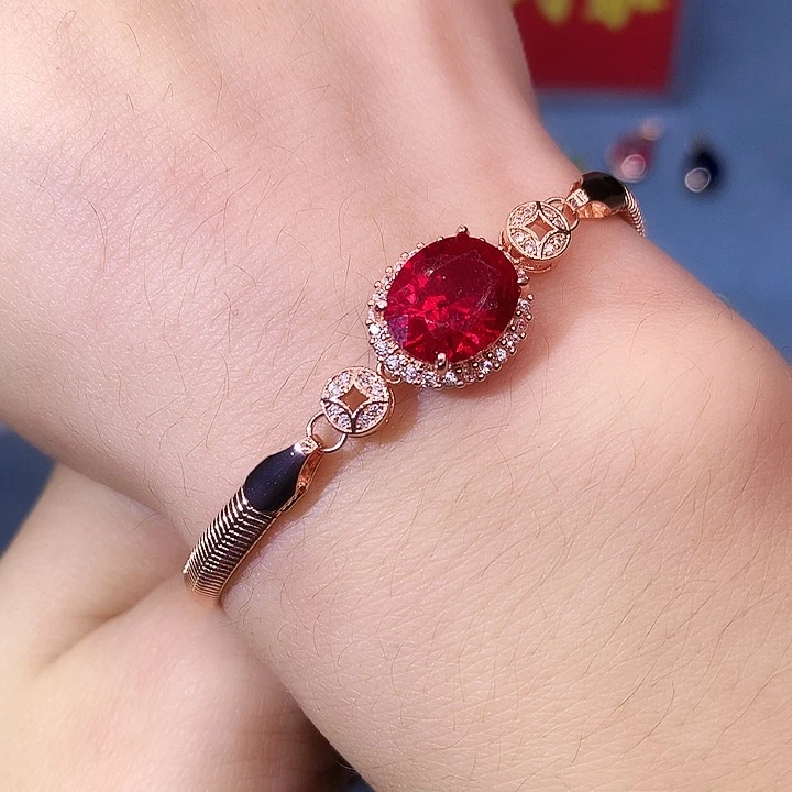 红宝石手链银S925镶嵌