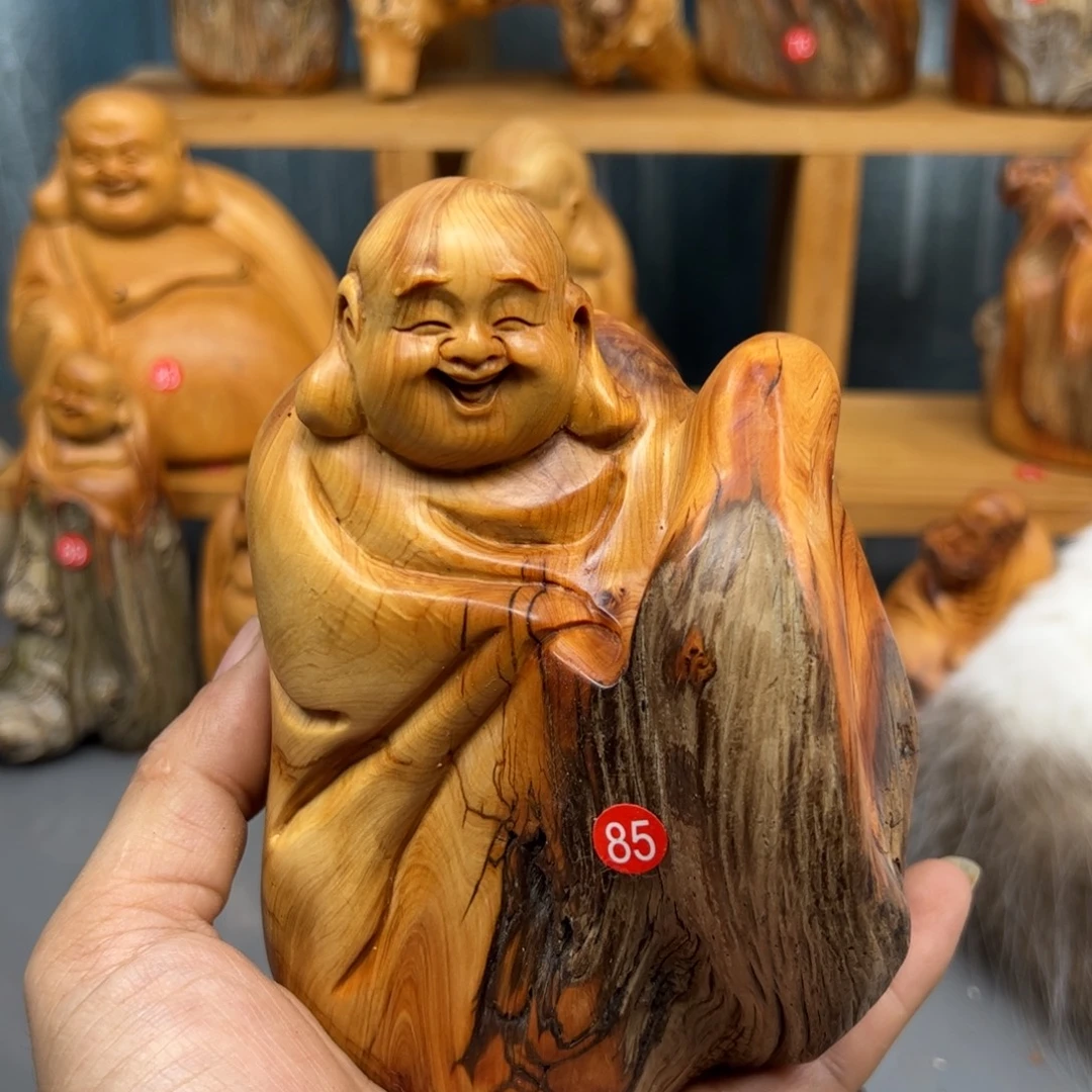 下***人木崖柏木摆件手把件