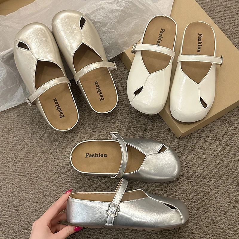 包头公主风包头拖女夏外穿拖鞋韩版玛丽珍甜辣千金风