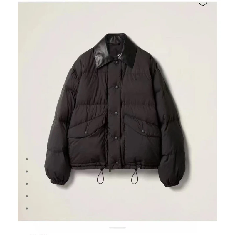 翻领秋冬拉链女款保暖黑色短款免洗短款加厚