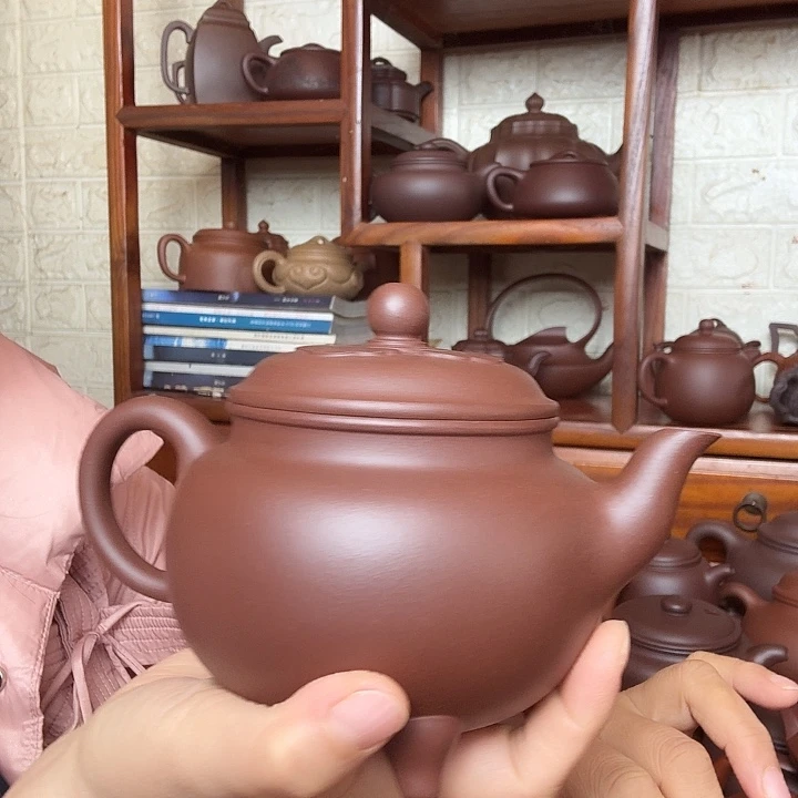 用***4紫砂茶壶大彬如意500cc底槽清精工半手工