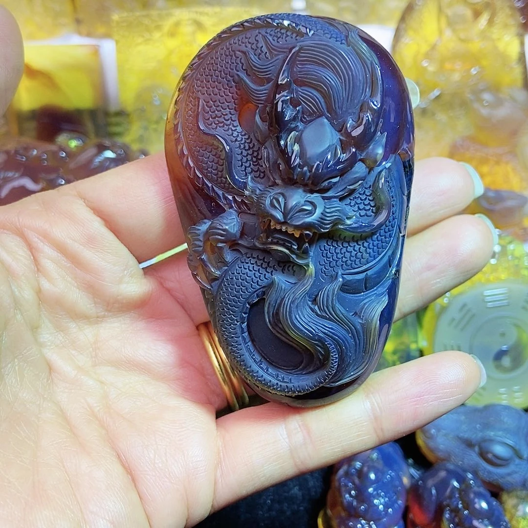 琥珀颈饰未镶嵌龙牌18