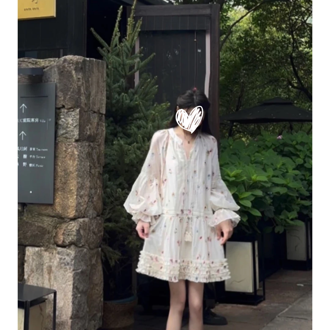 【未闻花名】25年夏季新款手工刺绣花边连衣裙