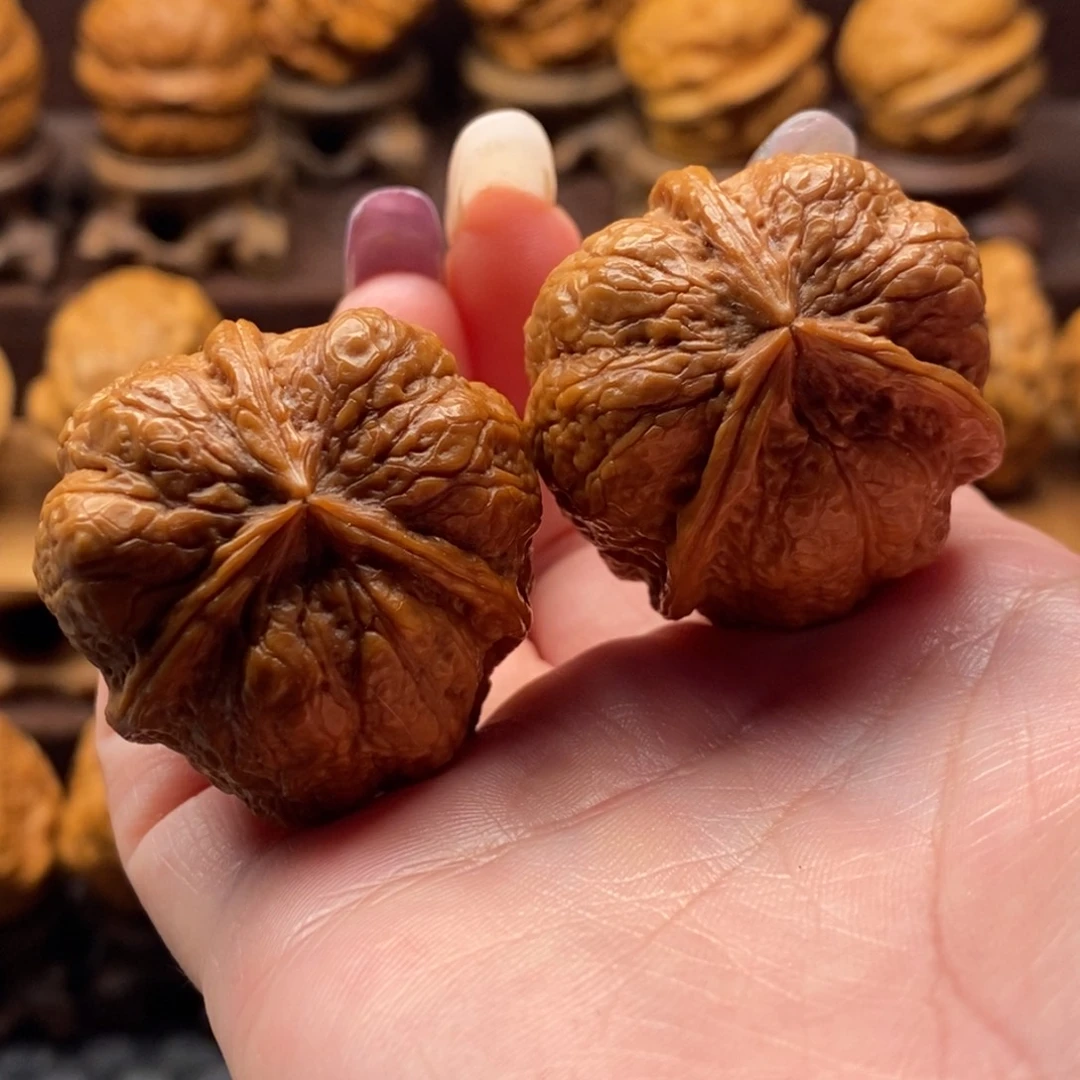 把件文玩核桃36福蛙三棱