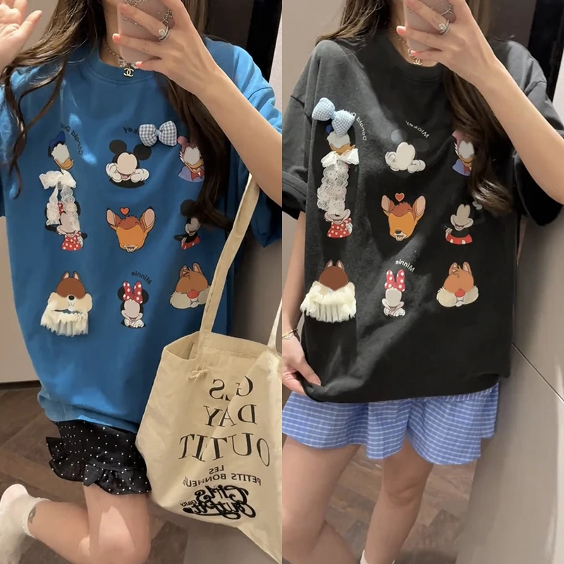 【mimius】婷婷 可爱卡通宽松短袖T恤甜美半身裙裤（胸针可拆 G03348