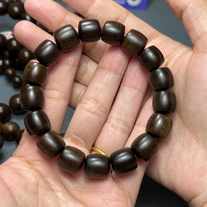 沉香手串水***物白棋玉化