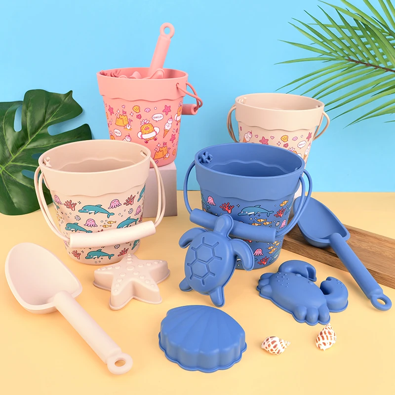 软胶耐摔安全硅胶沙滩玩沙挖沙戏水玩雪工具套装可爱高颜值