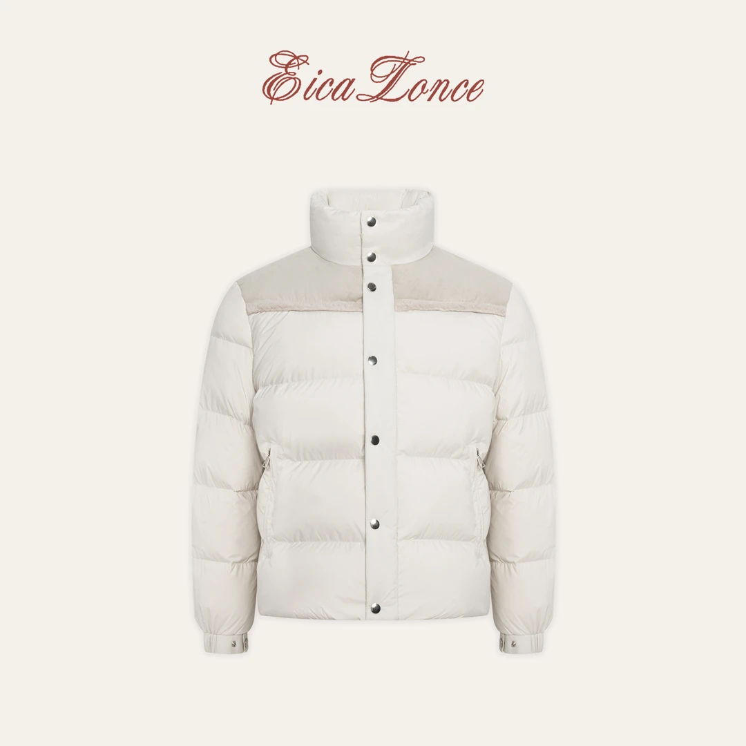 意卡伦萨 黑标冬季90白鹅绒轻盈蓬松加厚保暖拼接羽绒服男SN80567