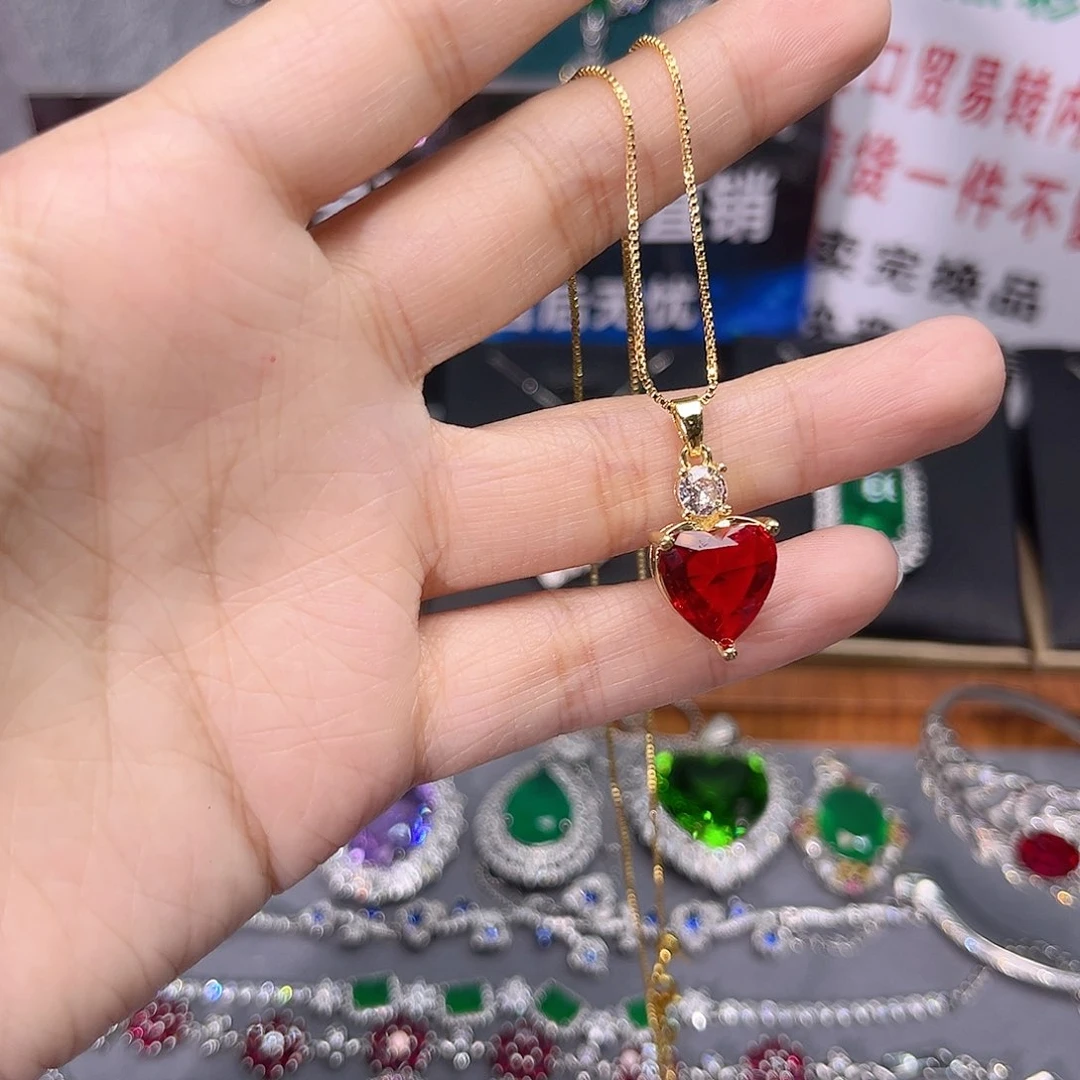 蓝宝石颈饰银S925镶嵌回