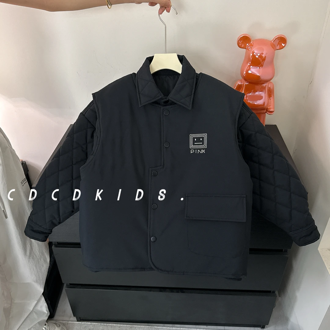 川度25188儿童两件套设计款棉服马甲男同女童冬季百搭两件套棉服