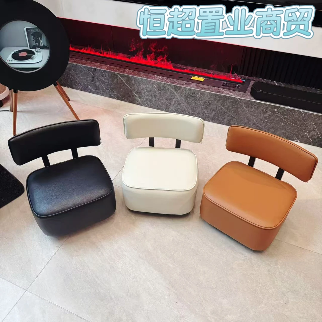 家用溜溜凳玄关客厅沙发凳万向静音轮旋凳圆弧靠背轻奢溜溜祥云灰