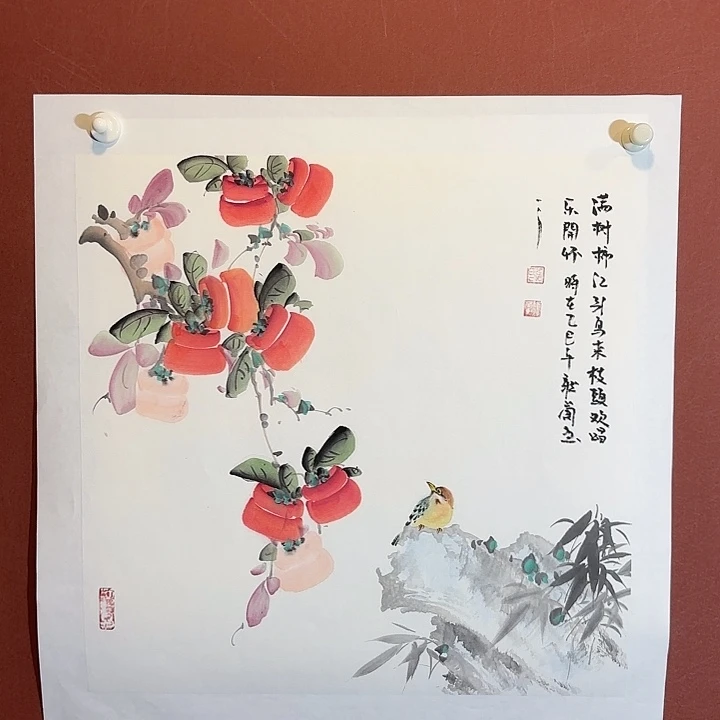国画听兰老师花鸟
