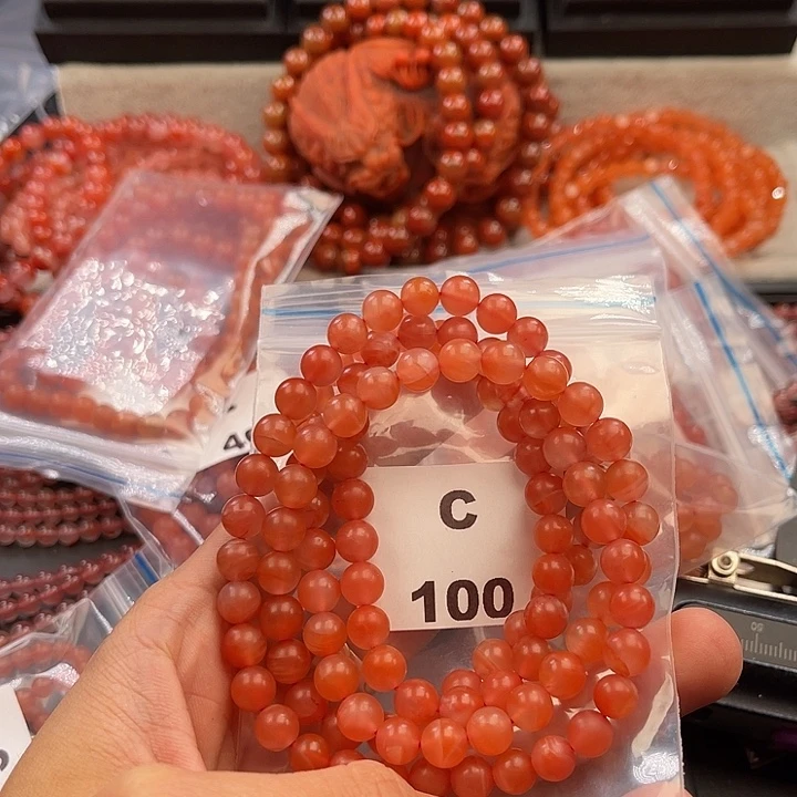 南红玛瑙未镶嵌多样性发货默认微瑕称重7mm