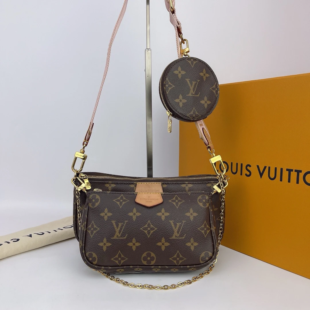95新 LouisVuitton/路易威登 LV棕色老花单肩包内标3270底24 E643