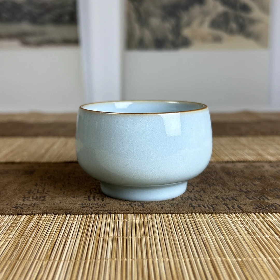 大禅定杯支钉天青色100cc省工大师作品原矿主人杯