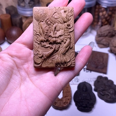 檀香木吊坠檀香貔貅无事牌