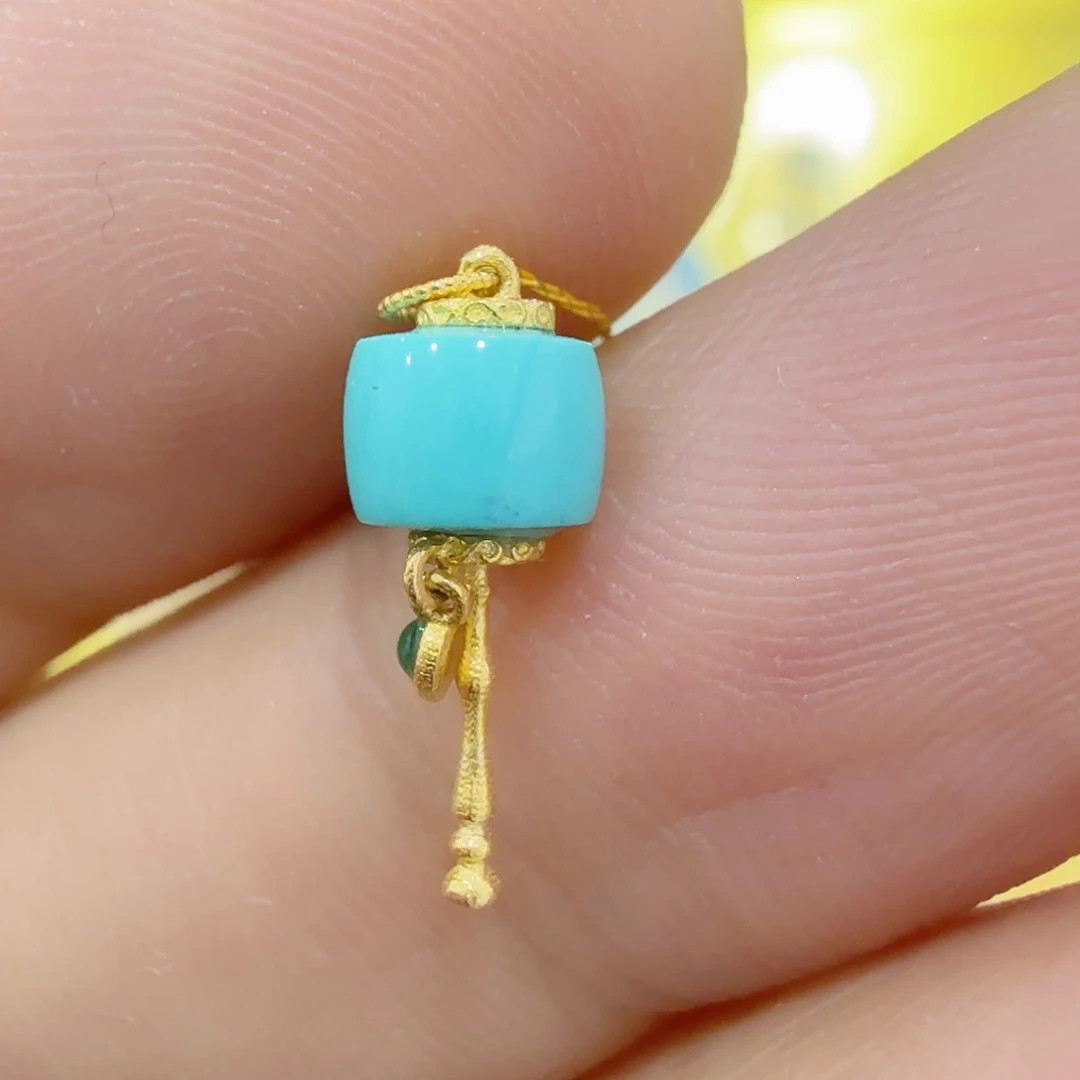绿松石18K金镶嵌配饰