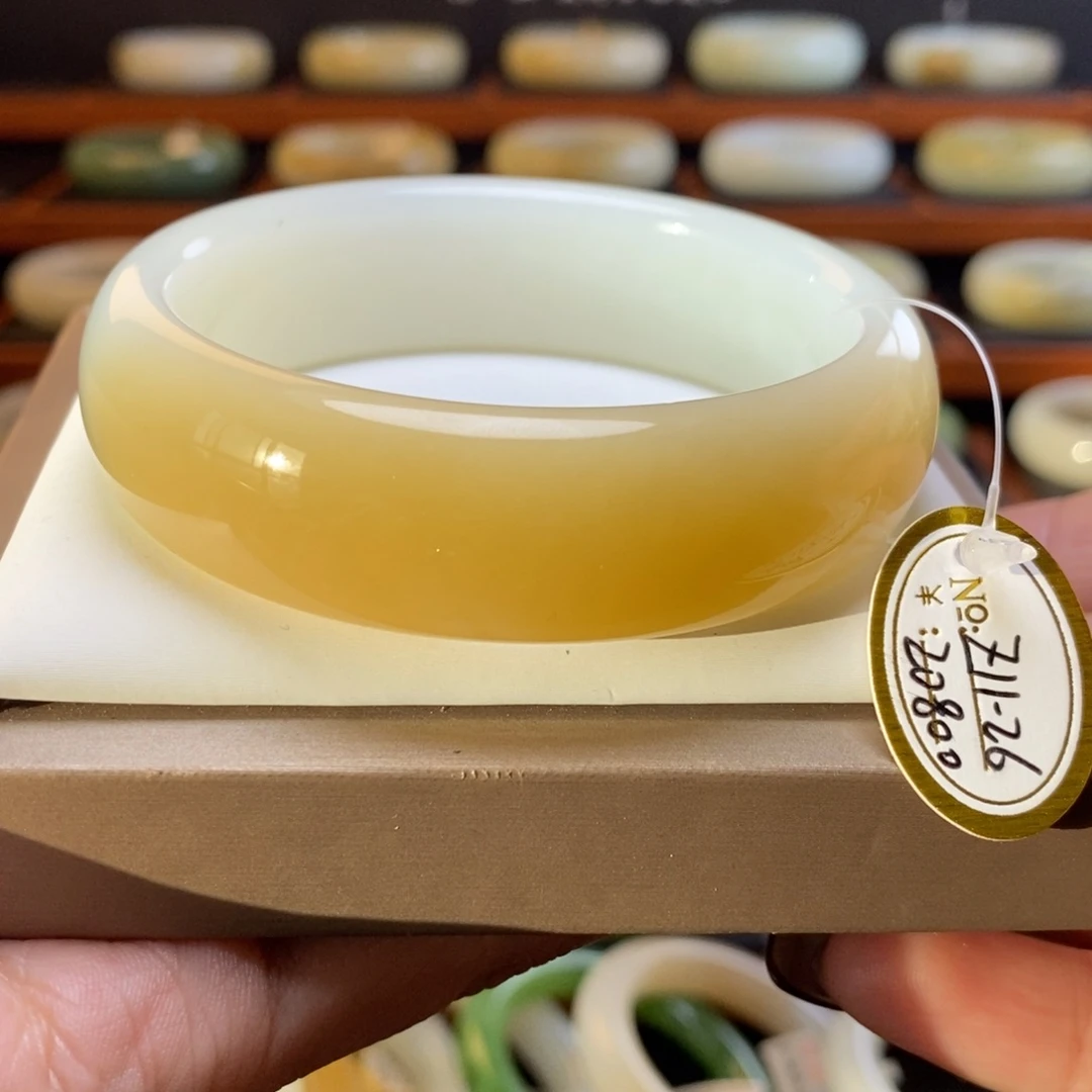 和田玉未镶嵌手镯57.5圈