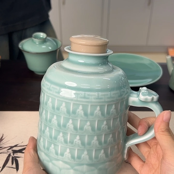 龙泉云间青瓷小米茶器