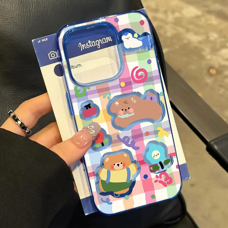 彩虹底小狗适用iPhone16苹果14_15PROMAX软胶13手机壳12防摔11X