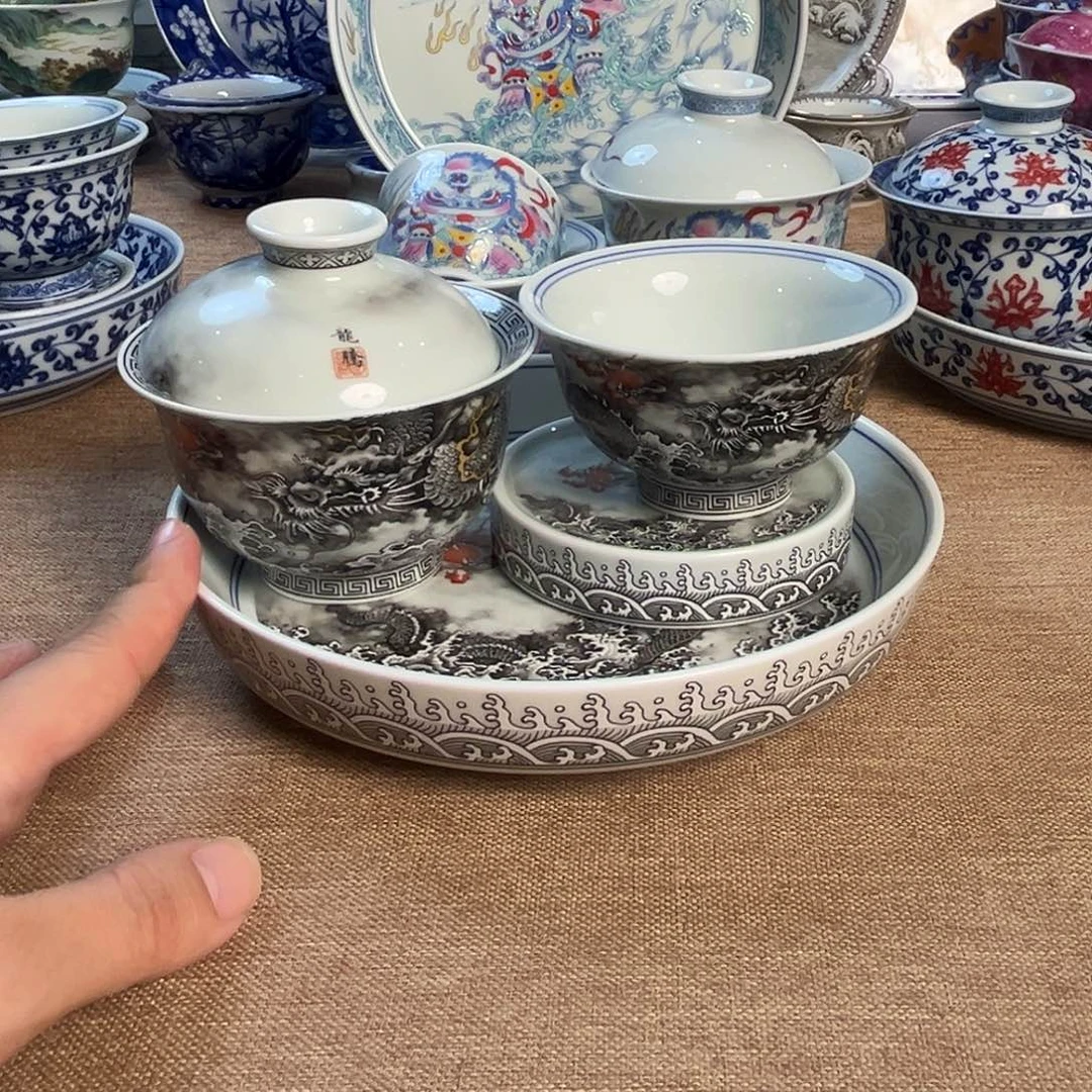 高温釉下彩茶具套组