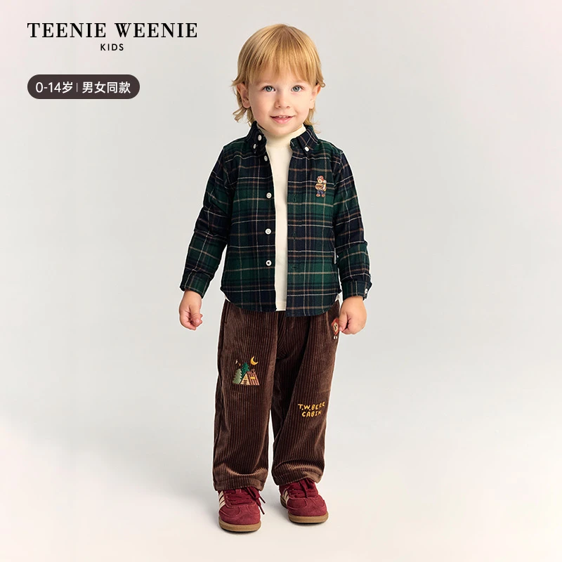 TeenieWeenieBaby小熊童装25年新款秋冬经典格纹衬衫TKYC258976I