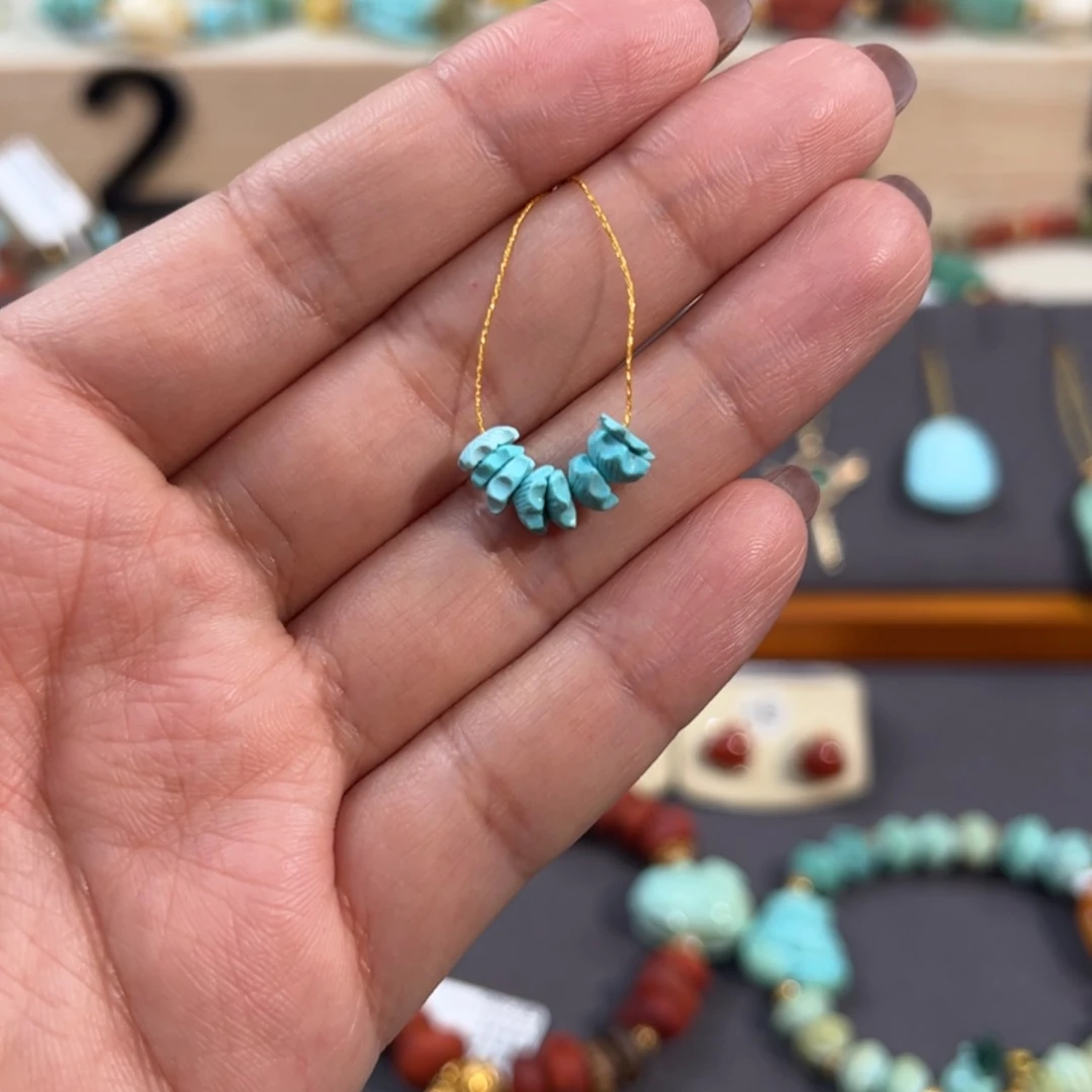 【闪购商品】未镶嵌绿松石把件聚宝盆小花托配饰