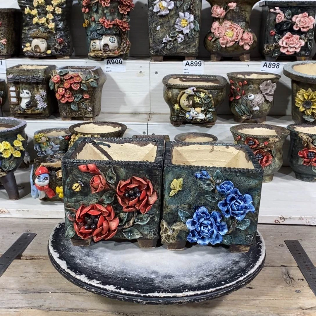 红陶青藤花器多肉花盆