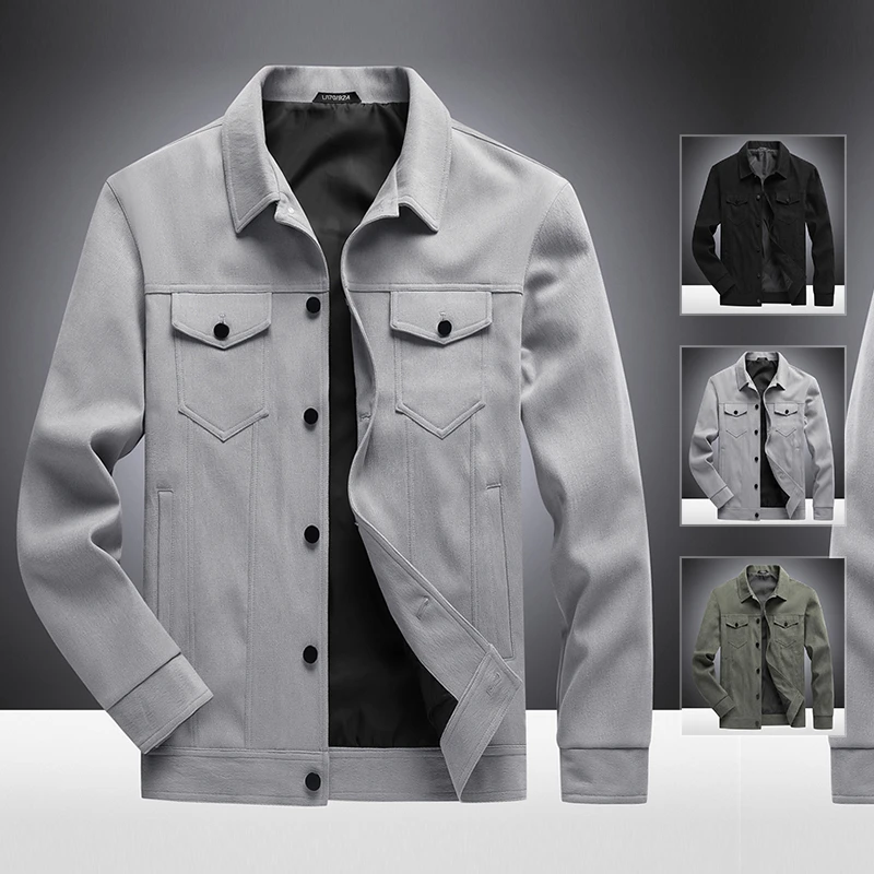 雅鹿2025新款灯芯绒夹克男装外套上衣春秋季潮流帅气商务休闲外套
