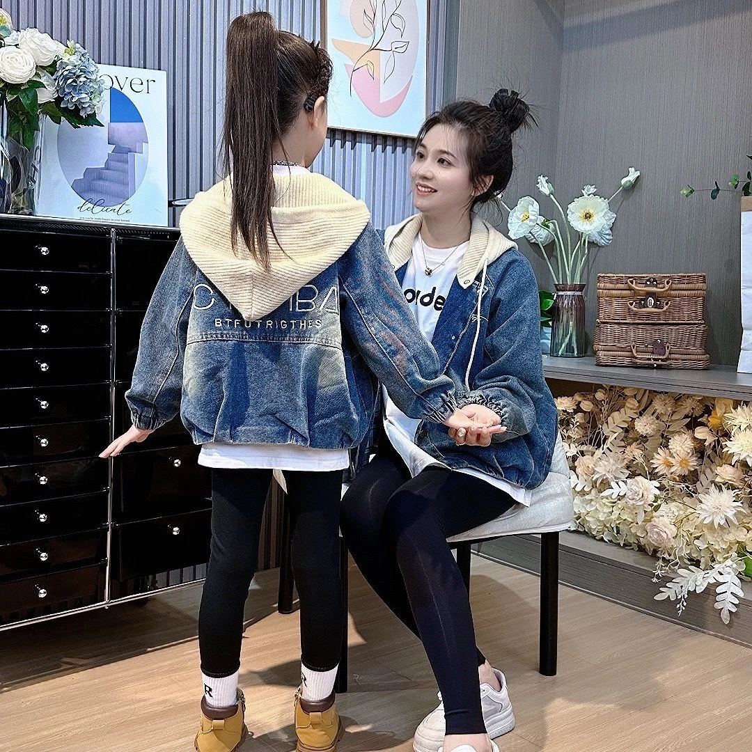 SC721 毛线帽复古绣花牛仔外套