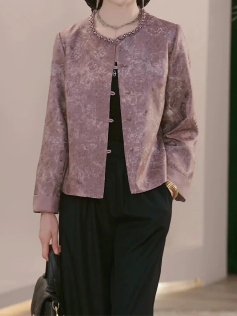 妈妈秋装2025新款洋气上衣服春秋气质中年女装休闲时尚百搭短外套