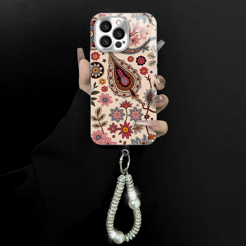 适用于苹果/oppo/华为/vivo/小米巴旦木花电镀玻璃手链防摔手机壳