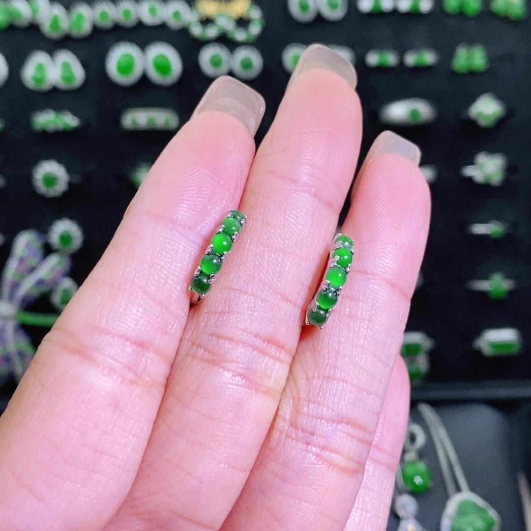 翡翠银S925镶嵌耳饰多样性