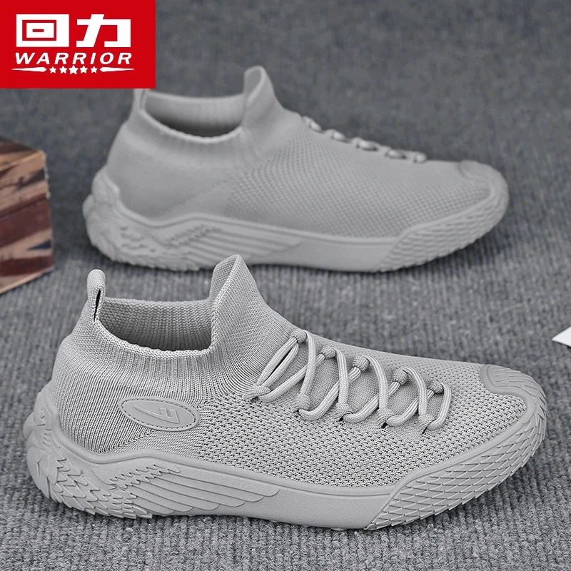 回力男鞋2025新款秋季透气飞织运动跑步鞋休闲轻便一脚蹬网面潮鞋