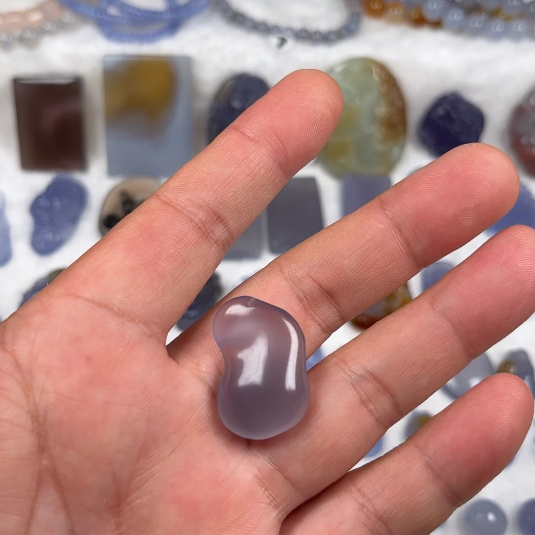 玛瑙/玉髓吊坠(不含链)未镶嵌蓝玛瑙随形吊坠