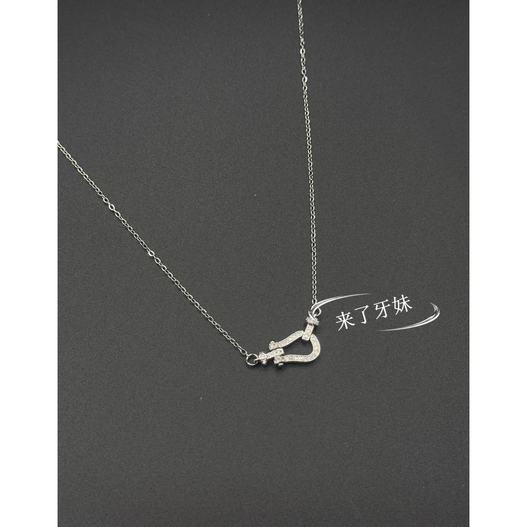 合金项链 链条马蹄项链XL292复古设计感气质轻奢