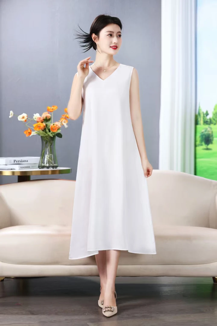 574款无袖夏季沙滩裙吊带裙显瘦