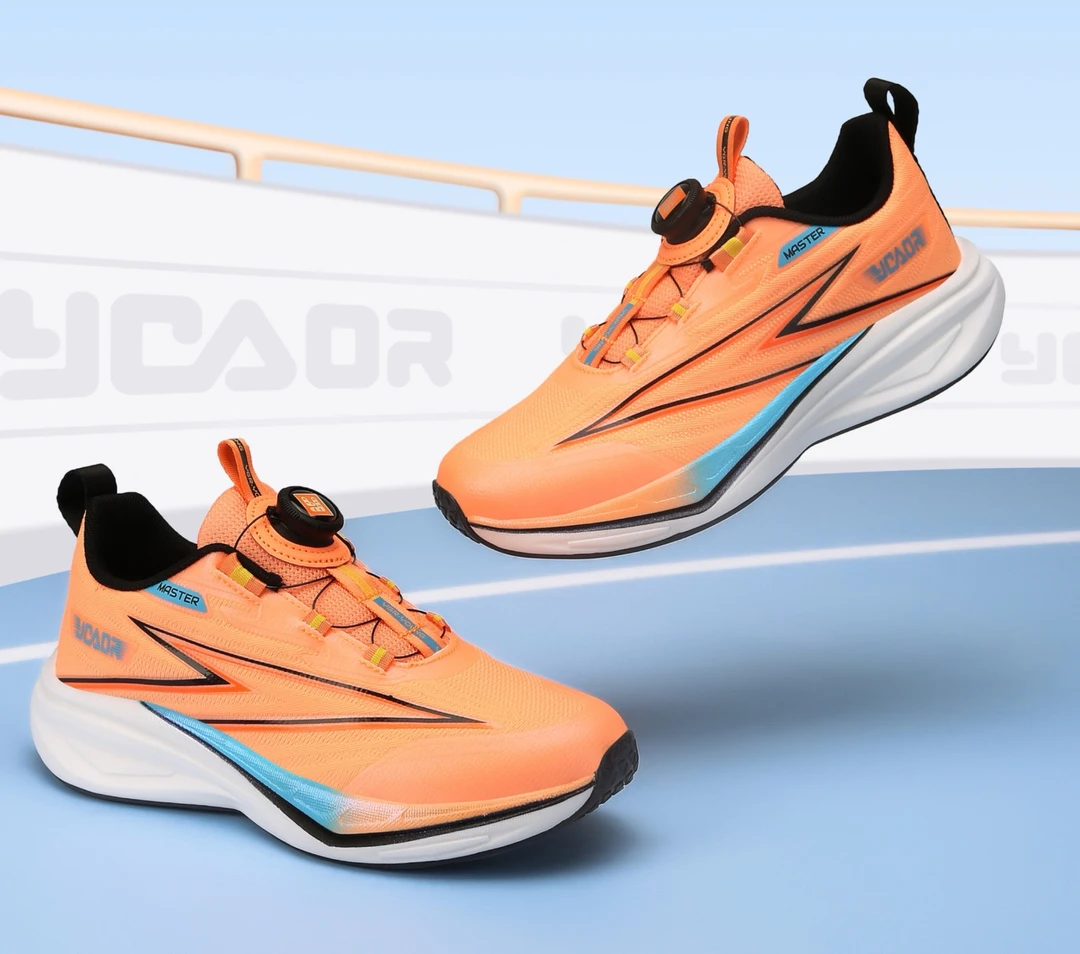 永高人儿童跑鞋25年春季网面透气休闲跑步鞋男童女童旋转纽扣