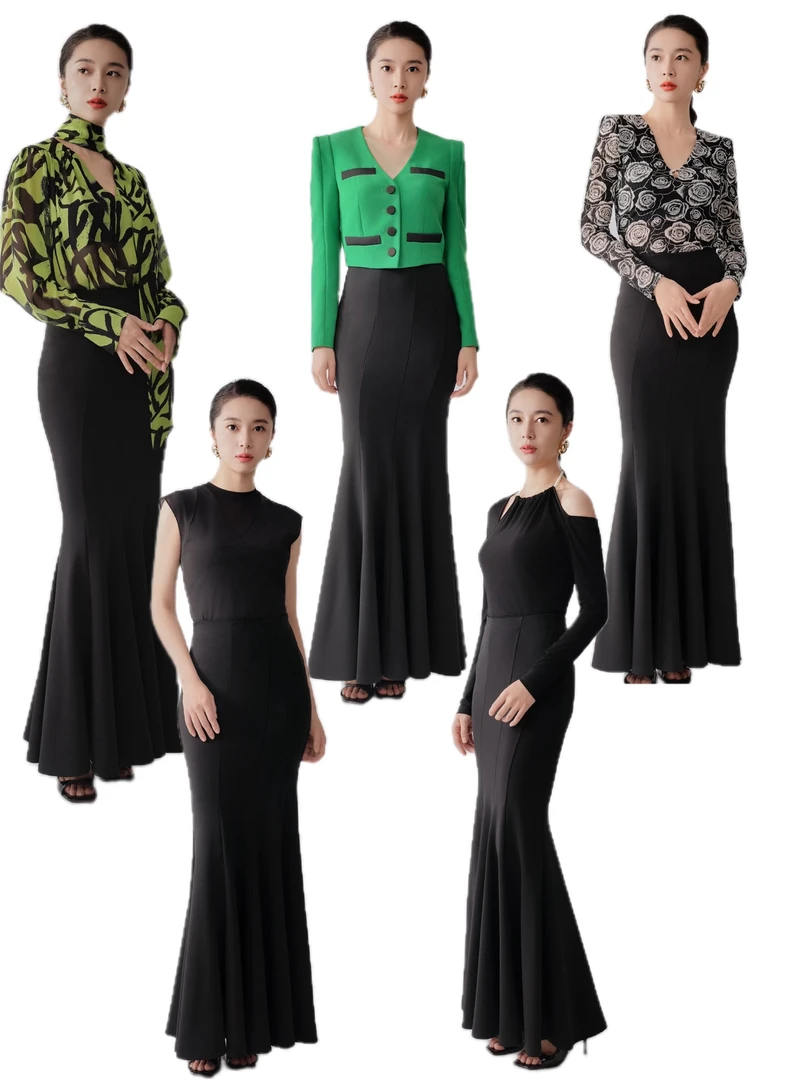 林静茜/分割结构线鱼尾半裙